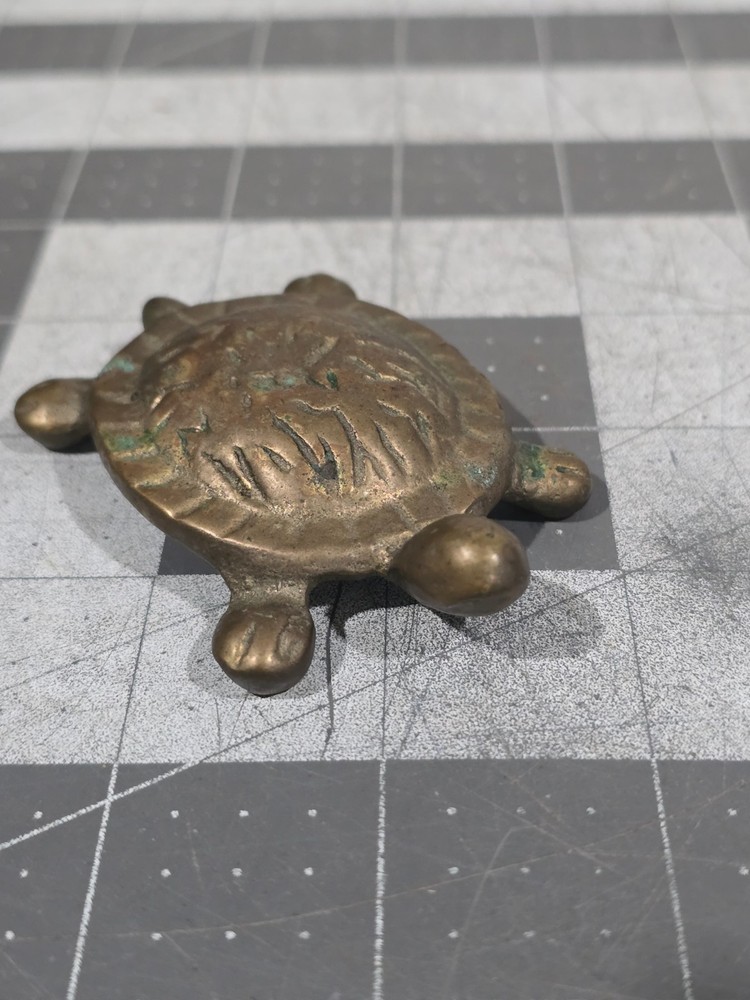 Brass Turtle Paperweight Shelf Sitter