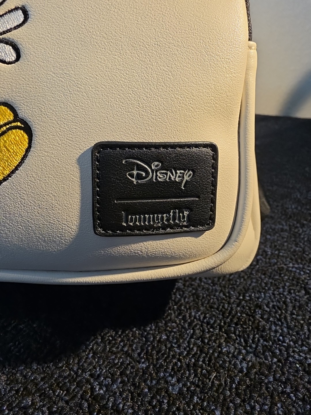 Disney Loungefly Embroidered Mickey Mouse Running White Mini Backpack
