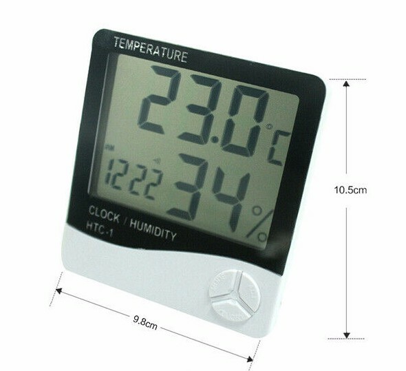 Desktop Digital LCD Temperature Humidity Meter Clock Home Thermometer Hygrometer