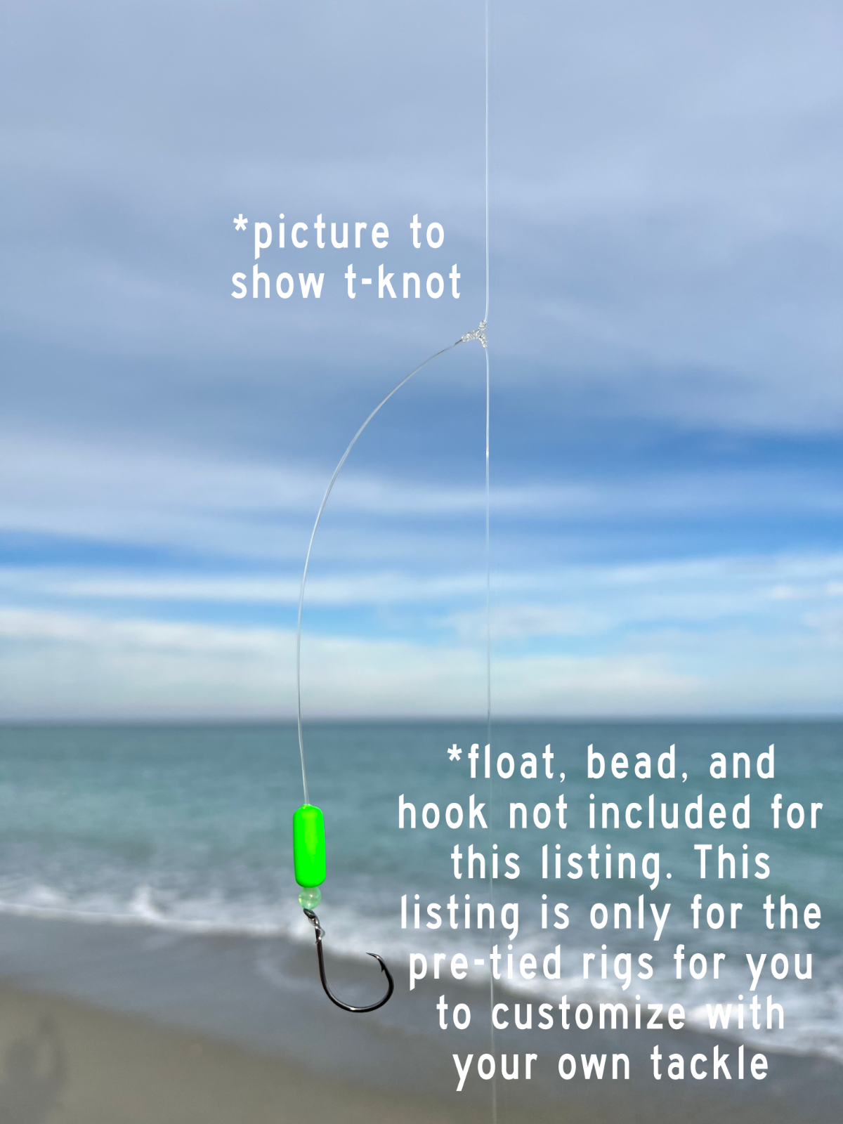 10 Pack Pre-Tied Double Drop Hi-Lo Surf Fishing Leader Rigs Hand-Tied T-Knot