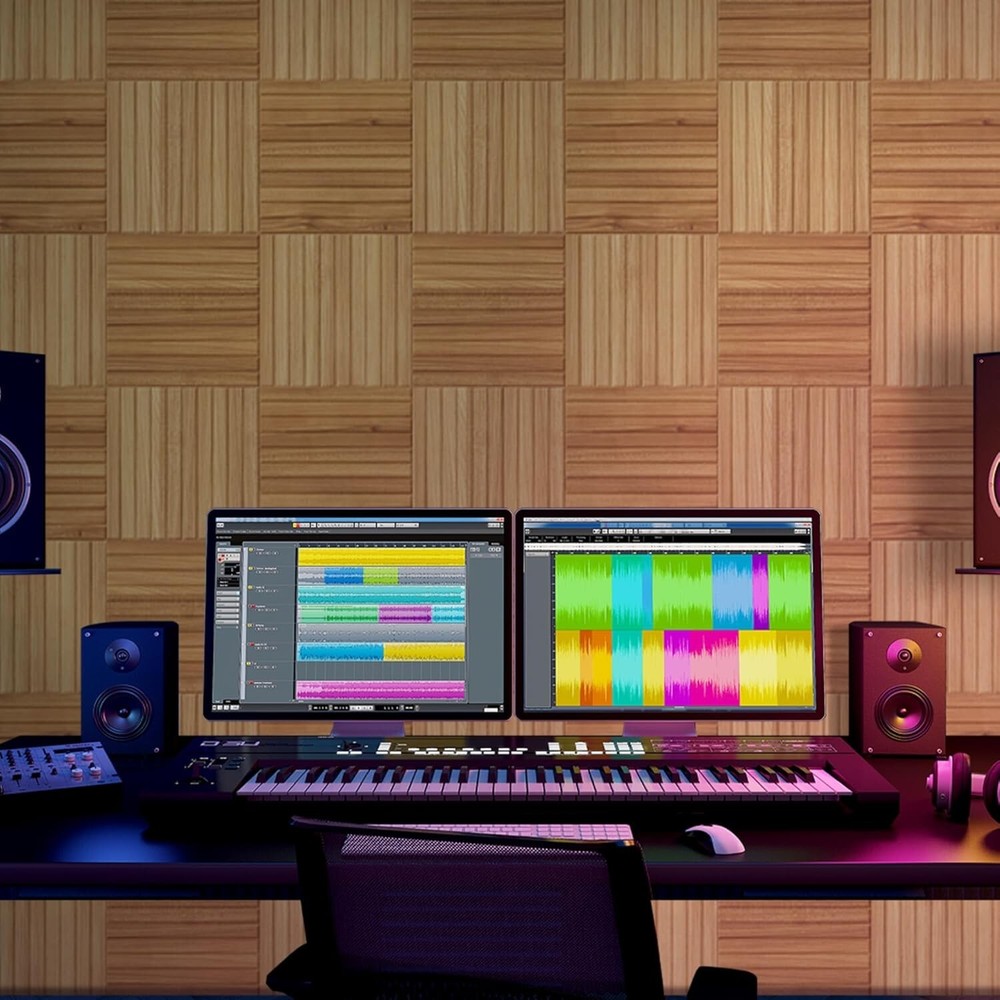 Eco-Friendly 6 Pack Acoustic Sound Panels - Decorative Self-Adhesive Solution