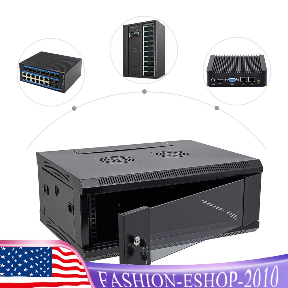 4U Server Cabinet Case Wall Mounted Network Server Data Cabinet Enclosure Rack