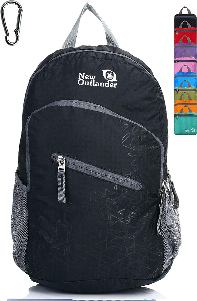 Packable Handy Lightweight Travel Hiking Backpack Daypack, Black