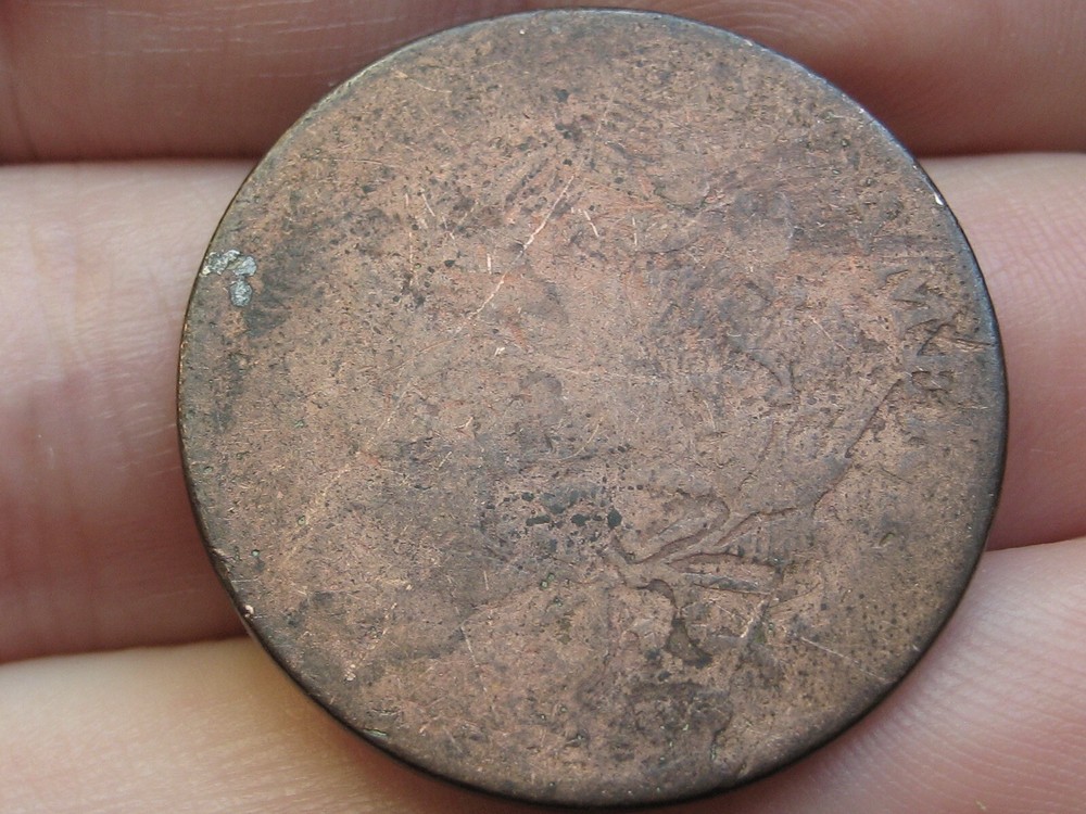 1798 Draped Bust Large Cent Penny- S-186, Large Reverse Die Break