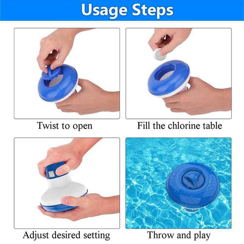 Pool Spa Large Floating Chlorine Bromine Tablet Dispenser 1.5" Tablets