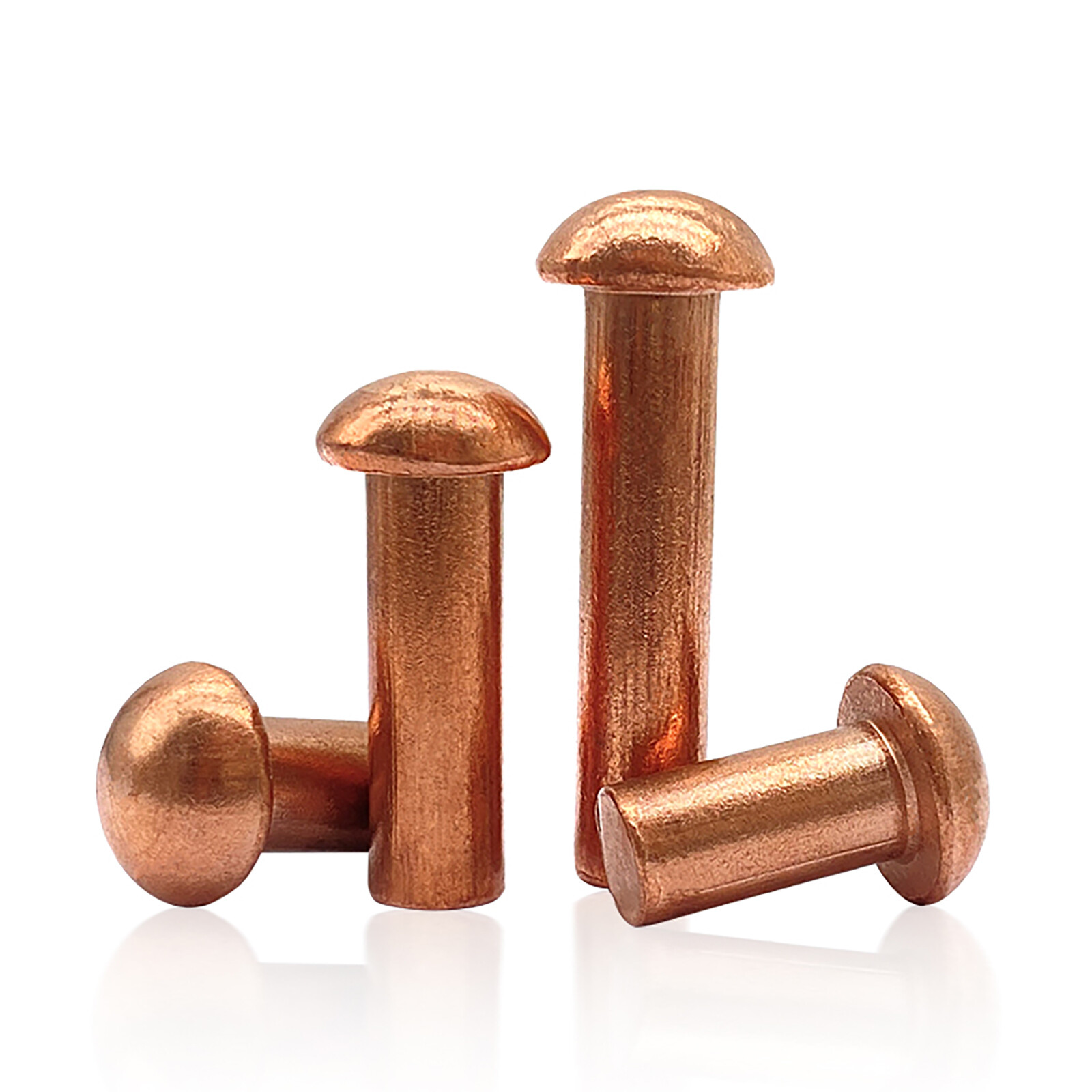 Solid Copper Dome Head / Round Head Rivets DIN 660 - 1/16" 1/8" 3/16" 1/4" 1/3"