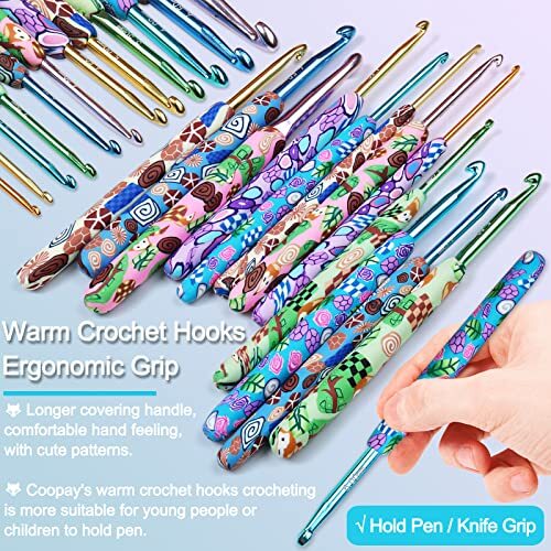 Warm Crochet Hooks Crocheting, Extra Long Crochet Hook Set for Arthritic