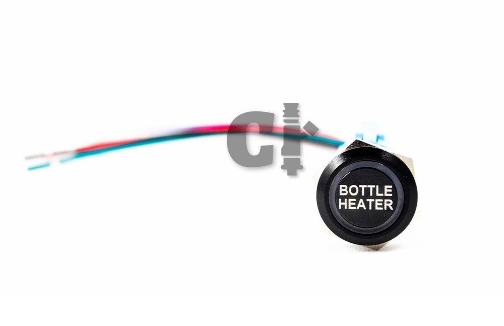 BLACK LED 19MM Billet Latching Button Switch Nitrous Bottle Warmer Heater NOS
