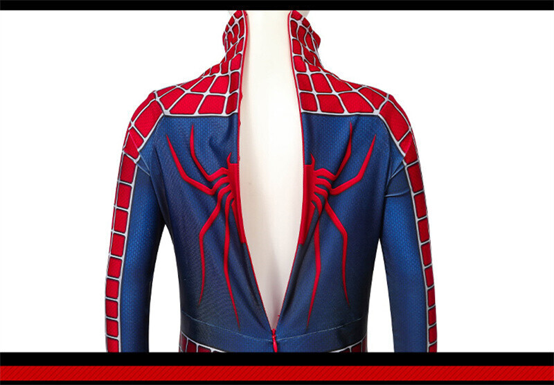 Anime Spider-Man Tobey Maguire Costume Kids Boys Cosplay Jumpsuit + Mask