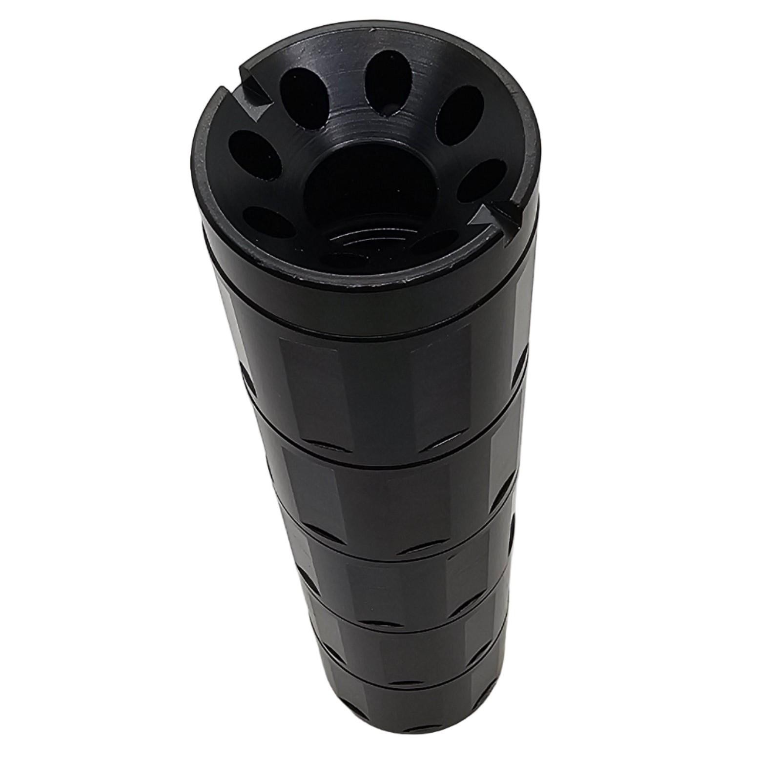 Linear CNC Threaded 1/2x28 Muzzle Brake, Compensator – Steel, Black – 6" Long