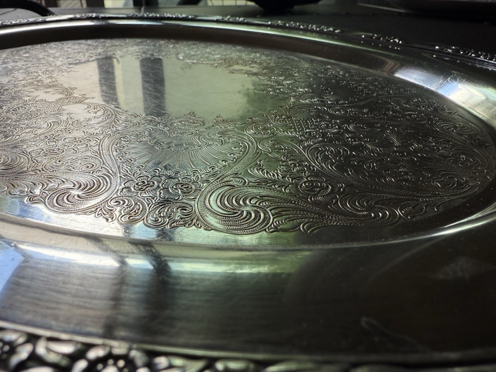 Antique Rogers and Bro 2380 Silver Heritage Serving Tray Victorian Style