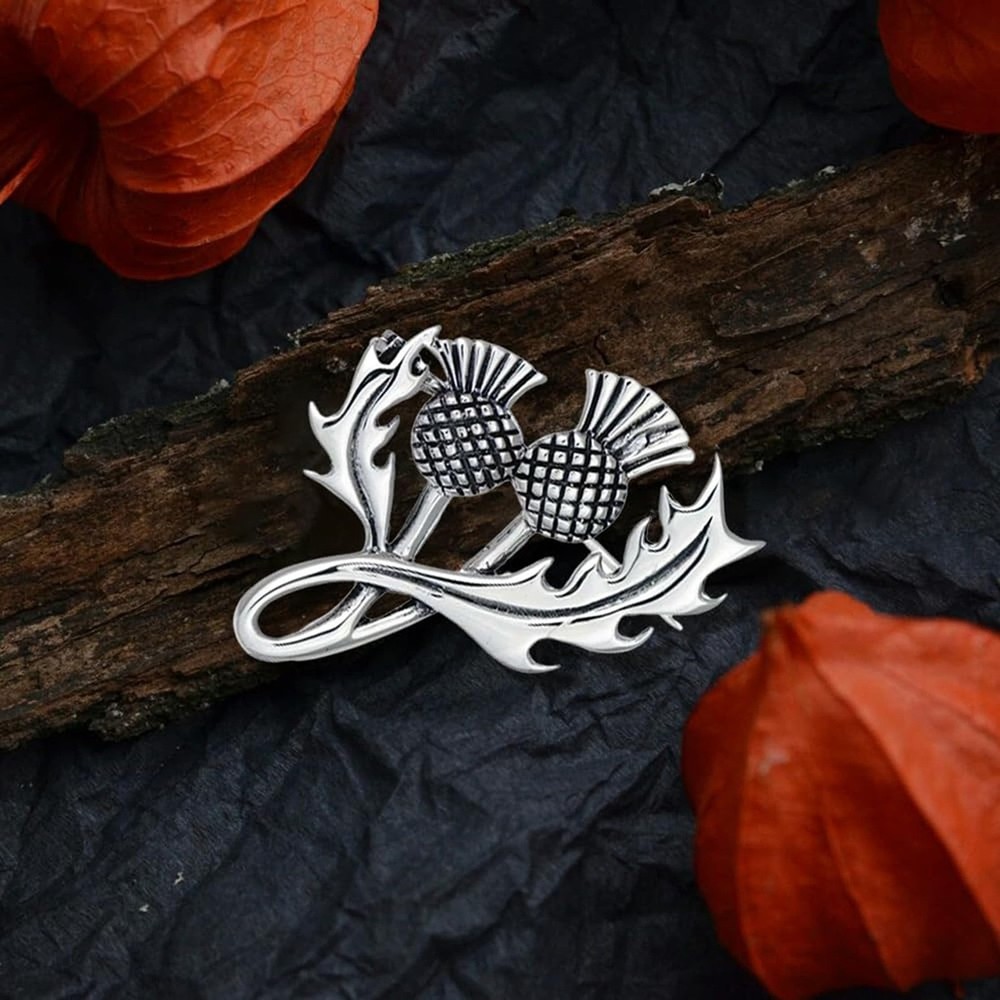 Brooch Sterling Silver Large Thistle Brooch