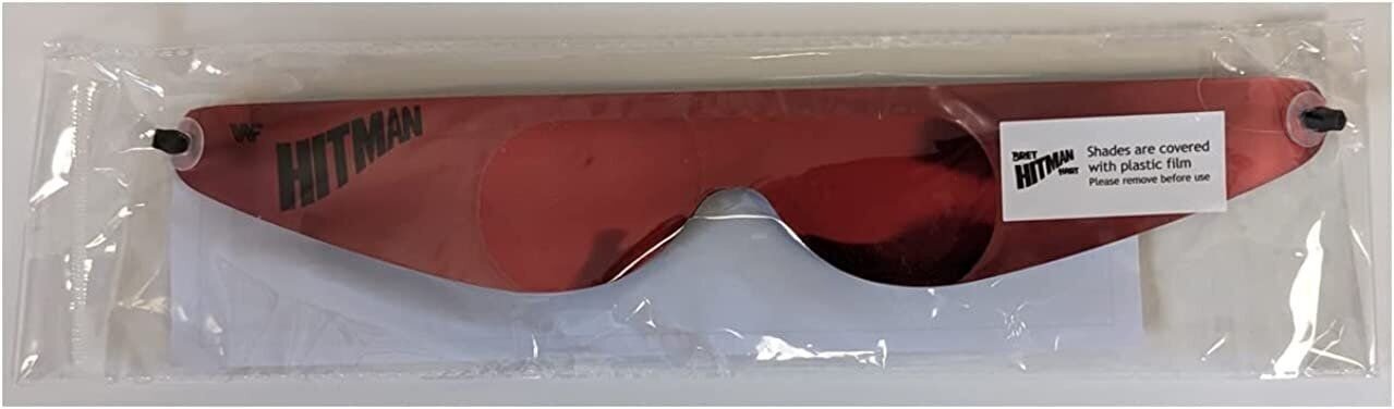 Hitman WWF Logo Pink Bret Hitman Hart Wrap Around Shades Sunglasses