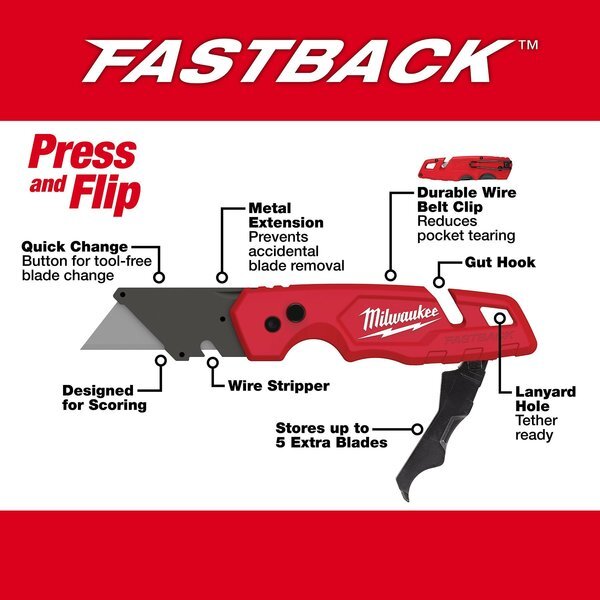 Milwaukee Tool 48-22-1503 Fastback Folding Utility Knife Set