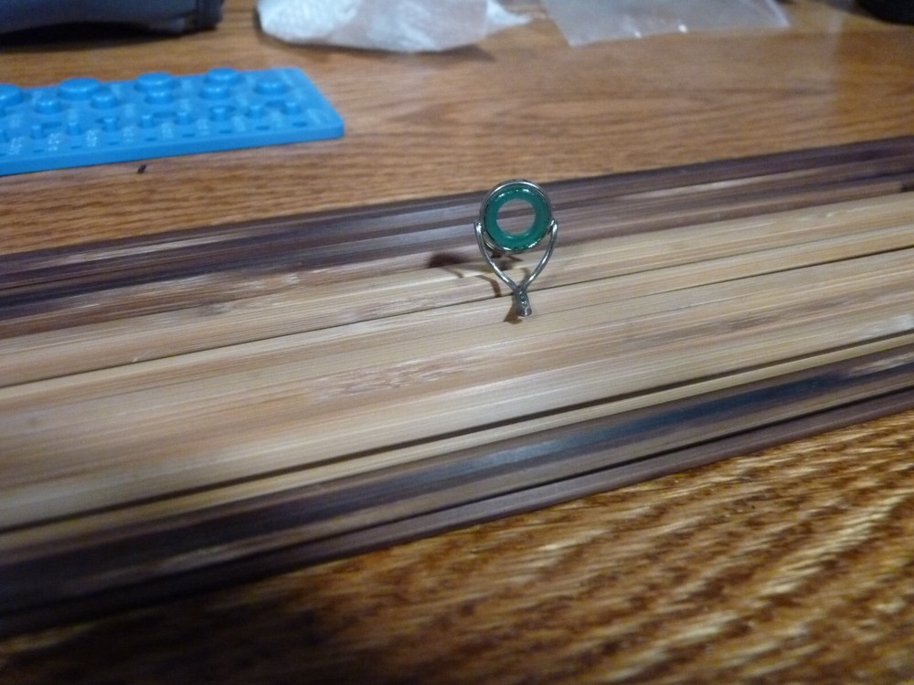 Agate Stripping Guide Chrome Green insert 10MM. Rod Building