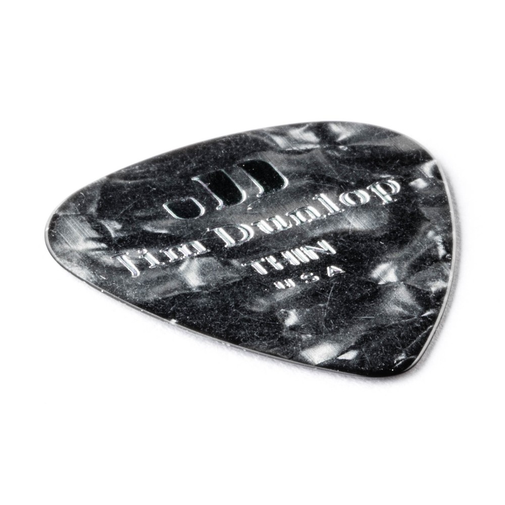 Dunlop Guitar Picks 12 Pack Celluloid Black Pearl Thin