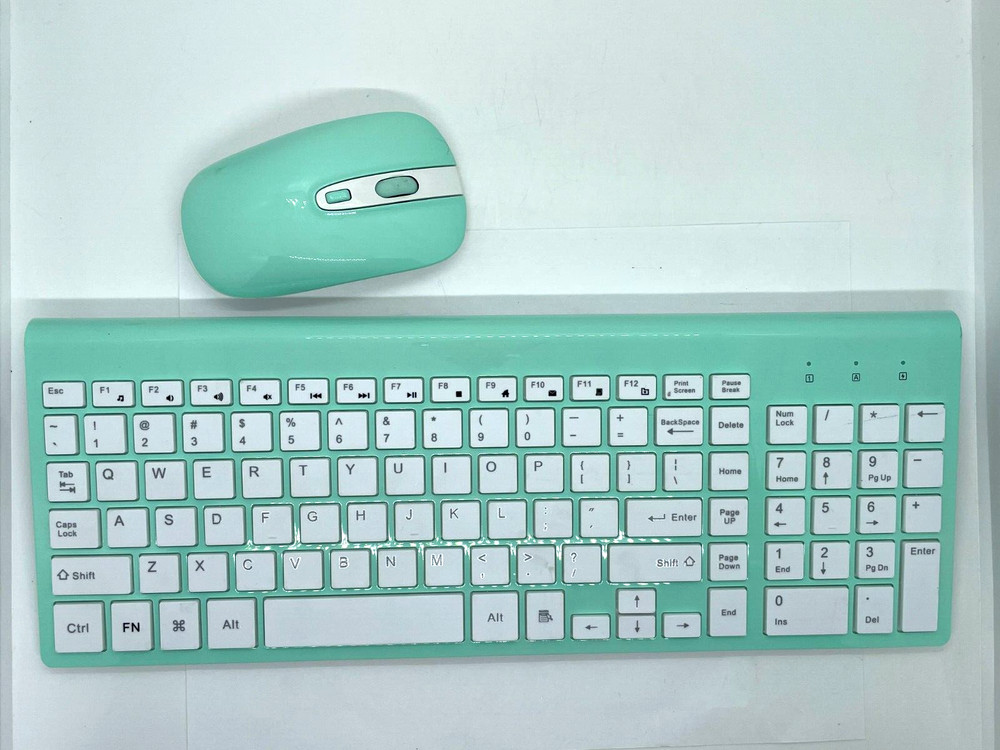 CIMETECH TEAL/WHITE KEYBOARD WITH MOUSE SET FREE SHIPPING c