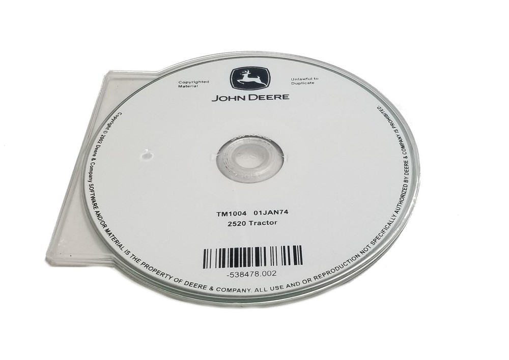 John Deere 2520 Tractor Technical CD Manual - TM1004CD