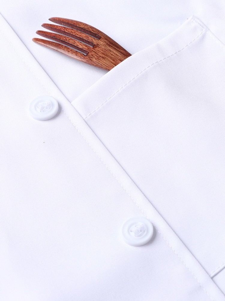 Chef Coat Stretch Lightweight Jacket Black Half Sleeve Uniform Kitchen Cook