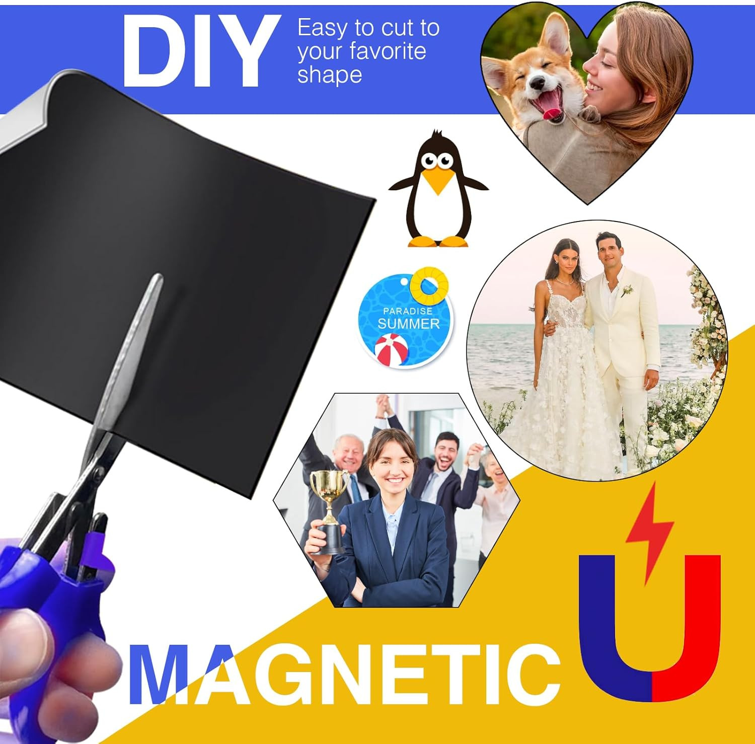 Printable Magnetic Paper,Non Adhesive,12 Mils Thick Magnet Glossy Sheets for Ink