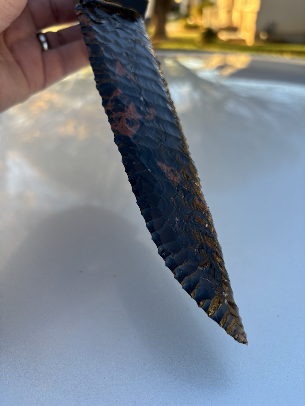 Huge Dragon Glass Obsidian Mule Deer Antler Display Knife Made By Grady Bowen