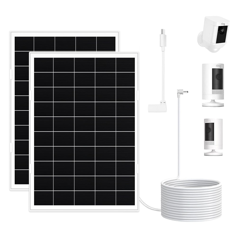 2 Pack 8W Solar Panel for Ring Camera Outdoor Wireless, Compatible with Outdo...