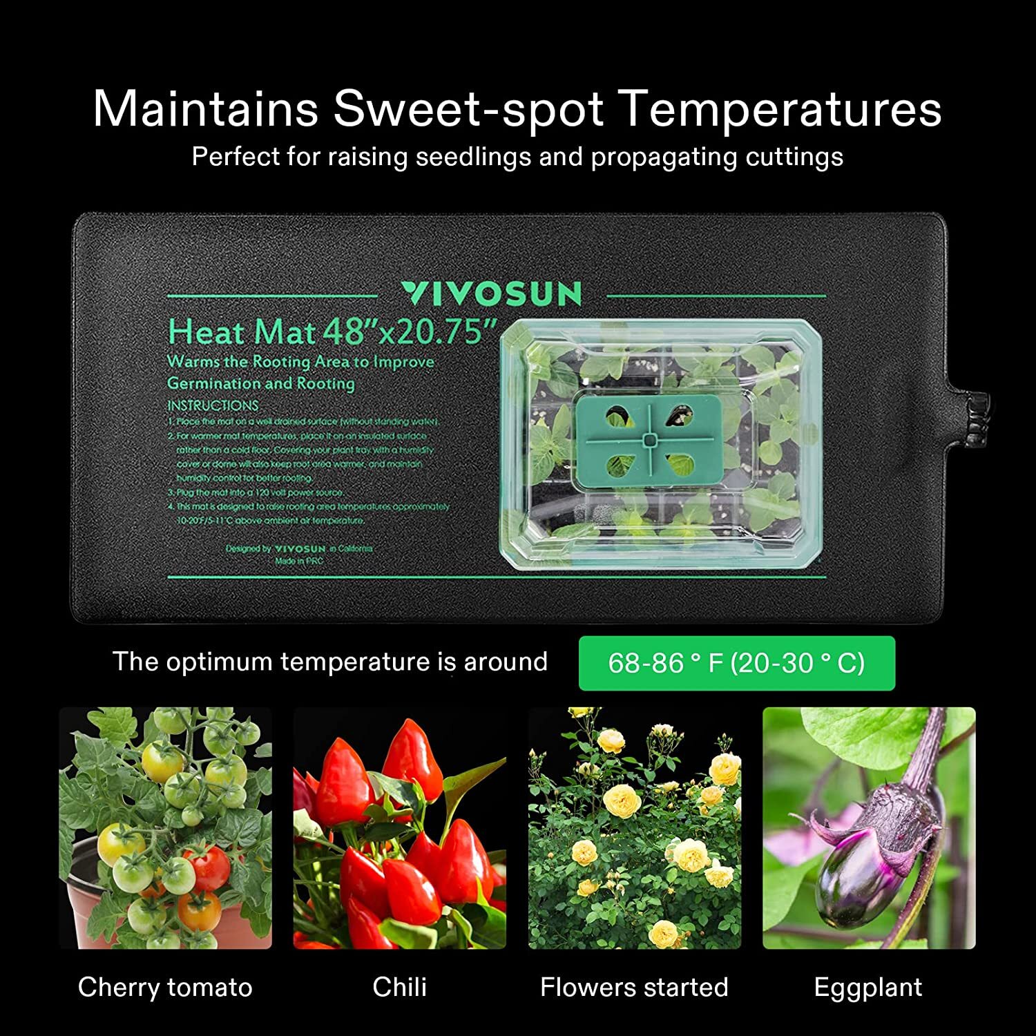 VIVOSUN Waterproof Seedling Heat Mat Seed Starter Pad Germination Propagation