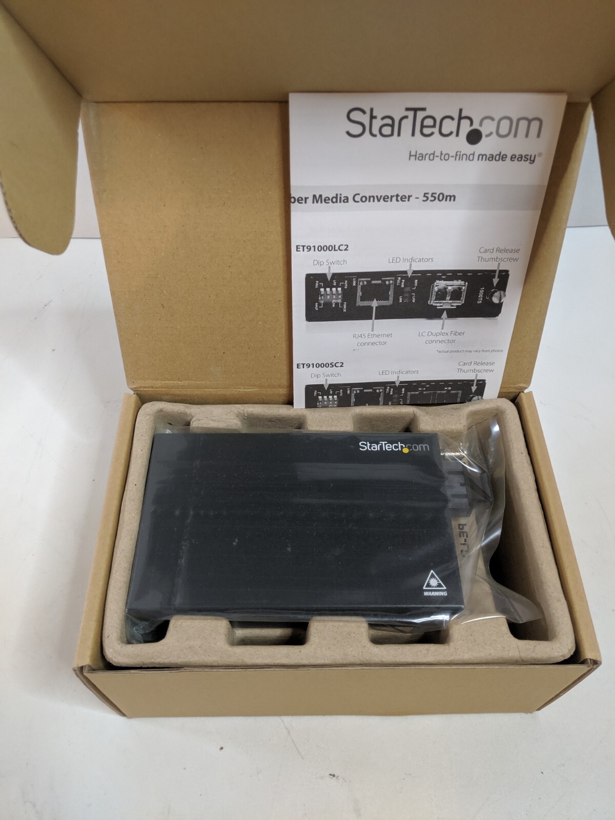 StarTech ET91000SC2 Gigabit Ethernet Multi Mode Fiber Media Converter SC 550m