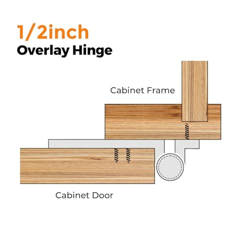 Pack (30 Pairs) 1/2" Overlay (Variable) Cabinet Hinges, Self-Closing 60 Black