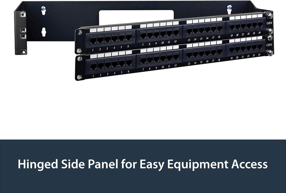 2U Hinged Wall Mount Patch Panel Bracket - 6 inch Deep - 19" Patch Panel Swin...