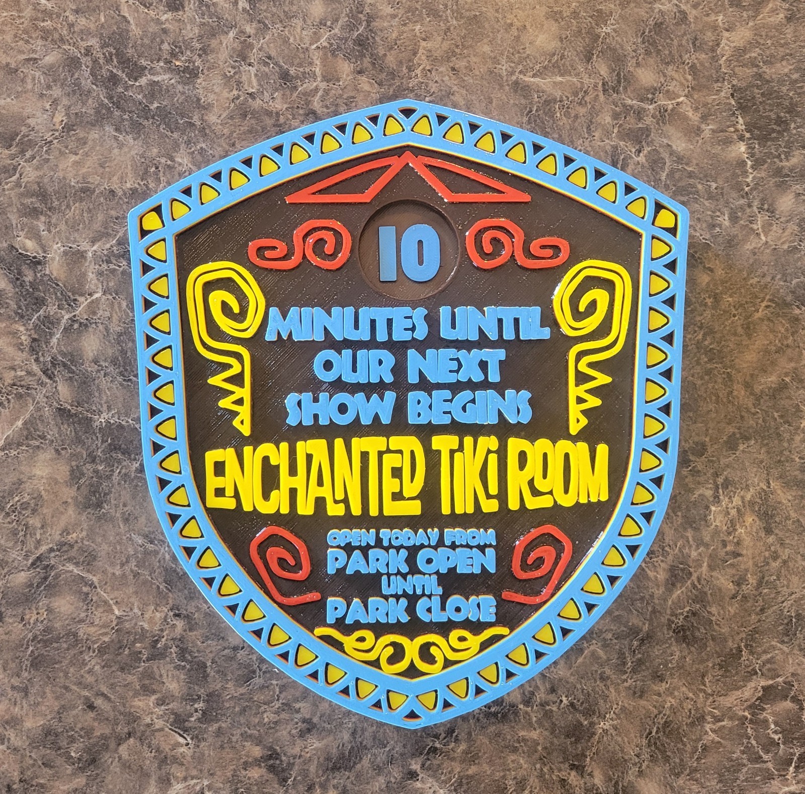 9 x 7.5 inch Enchanted Tiki Room Next Show Sign Adventureland Replica Plaque