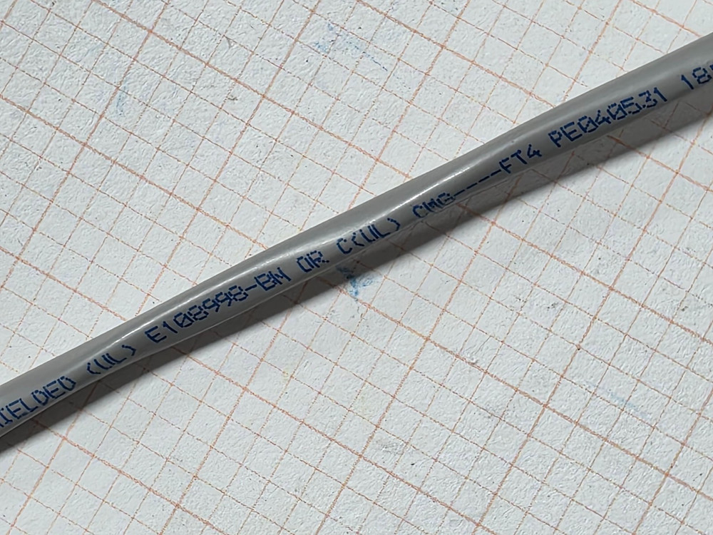 Belden Wire 5320FE 18/2C Solid Shielded Control/Audio Cable Riser CMR Gray /50ft