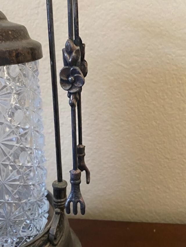Silverplate Antique Pickle Castor Complete W/Tongs