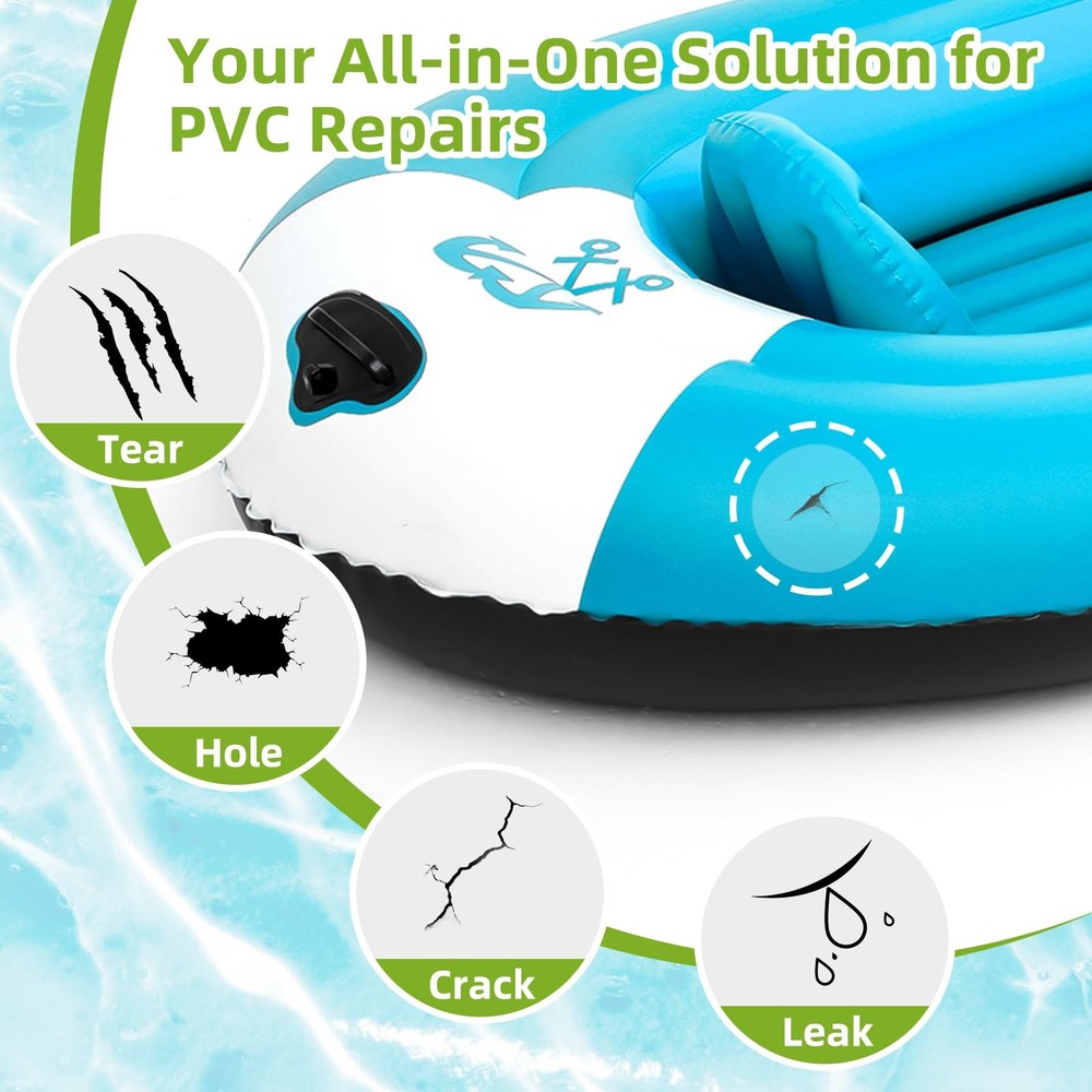 GLOWPOINT Air Mattress Patch Kit, Waterproof & UV Resistant Inflatable Patch ...