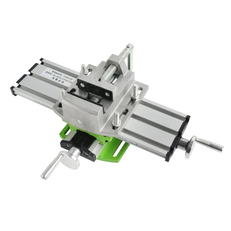 Drilling Machine Worktable with Vise, Featuring X-Y Dual Coordinate Axes