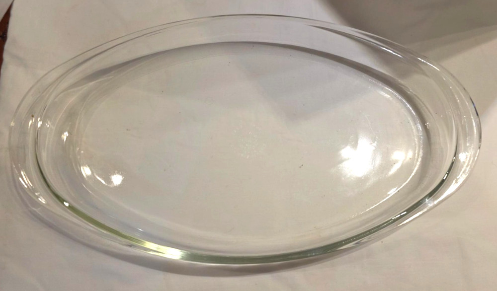 Silver Plated Oval Footed Serving Dish w/Pyrex 3qt Glass Insert 20" x 13"