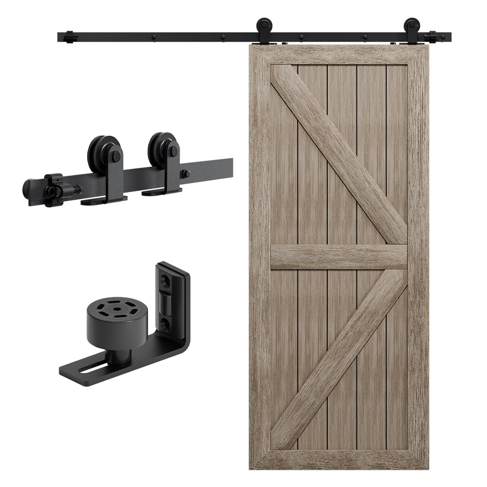 4FT-20FT Sliding Barn Door Hardware Track Single/Double Door &Adjustable Guide