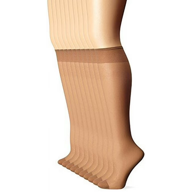 2 Pack- L'eggs Everyday Knee Highs One Size SUNTAN Reinforced Toe