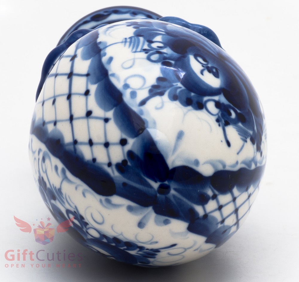 Gzhel Porcelain Easter Egg Hand-painted