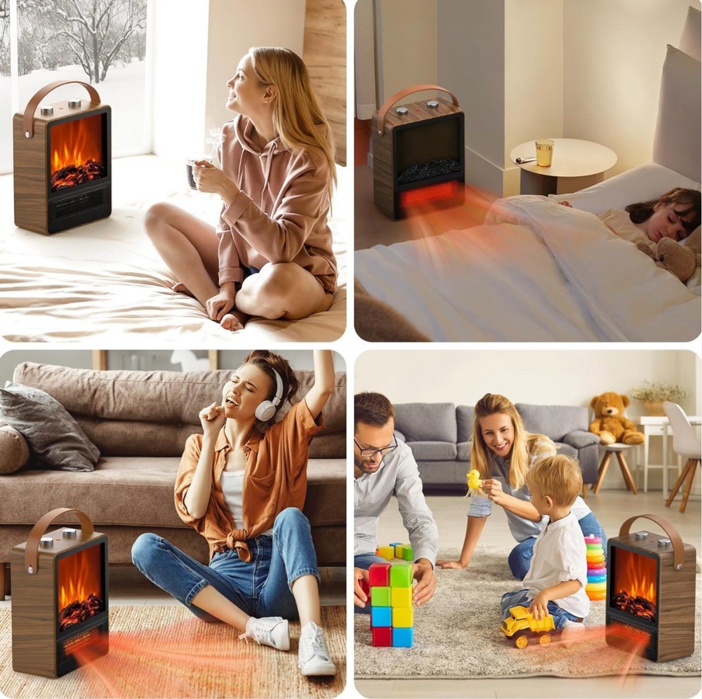 Portable Electric Fireplace Space Heater ￼