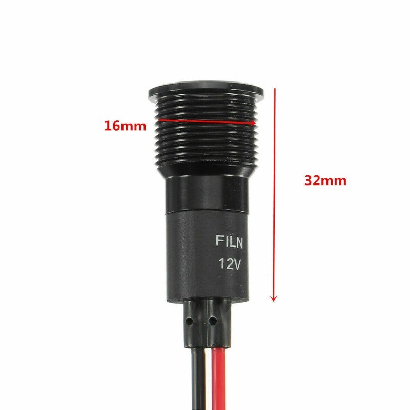 8/10/12/14/16mm Warning Pilot Light LED Dash Panel Indicator Lamp Car Van 12V-36