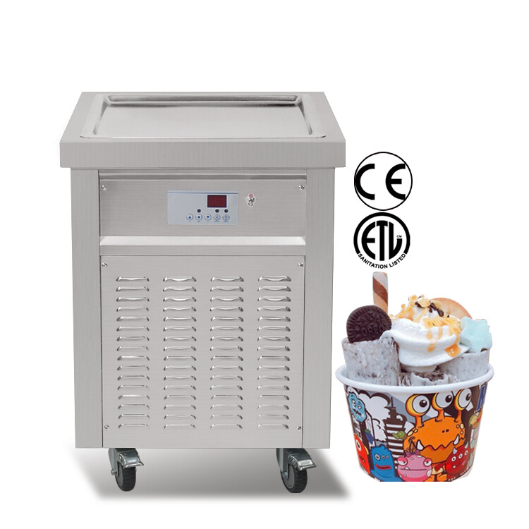 Kolice Commercial Fry Ice Cream Roll Machine-ETL,21"x21" Square Pan,Auto Defrost