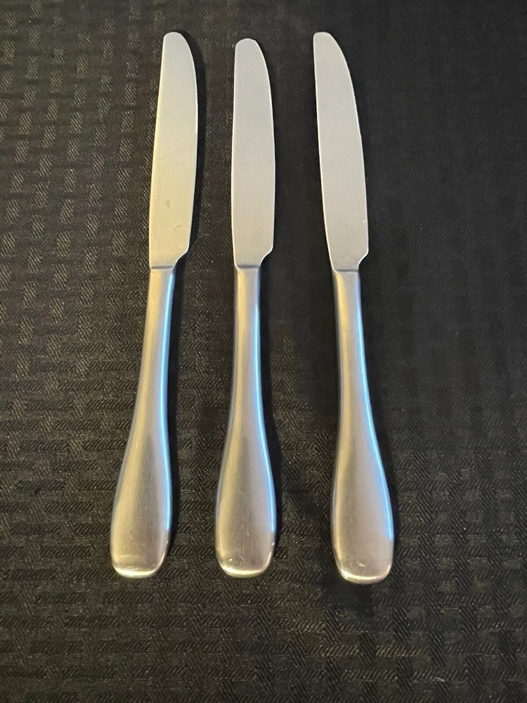 3 Oneida SATIN VOSS French Solid Dinner Knives 9.5”