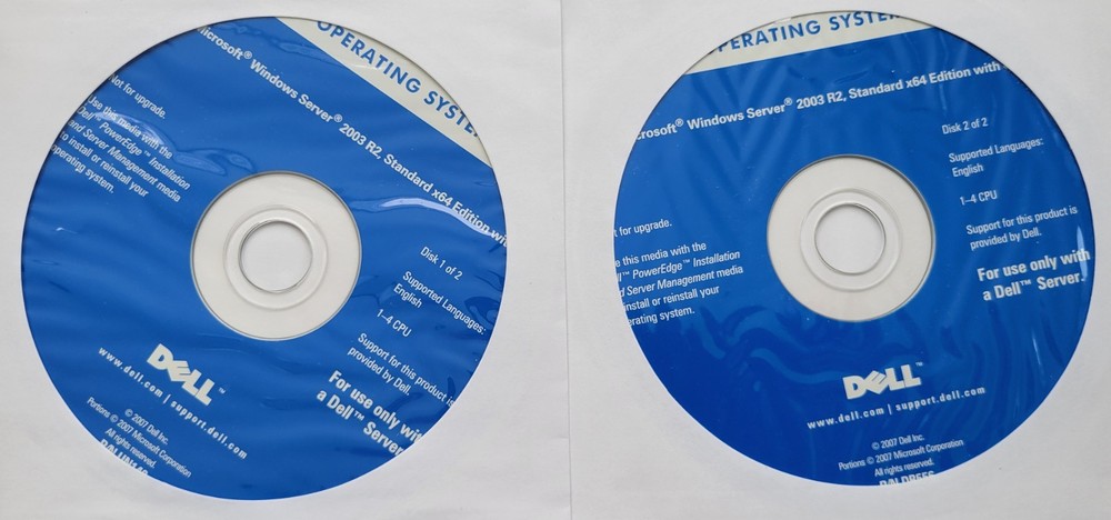Microsoft Windows Server 2003 R2, Standard x64 Edition with SP2, 2 DVDs, 2007
