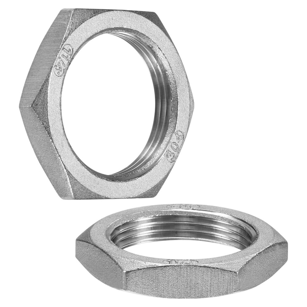 2-Pack Cast Pipe Fitting Hex Locknut, G1-1/4 Female Thread Hex Locking Nut