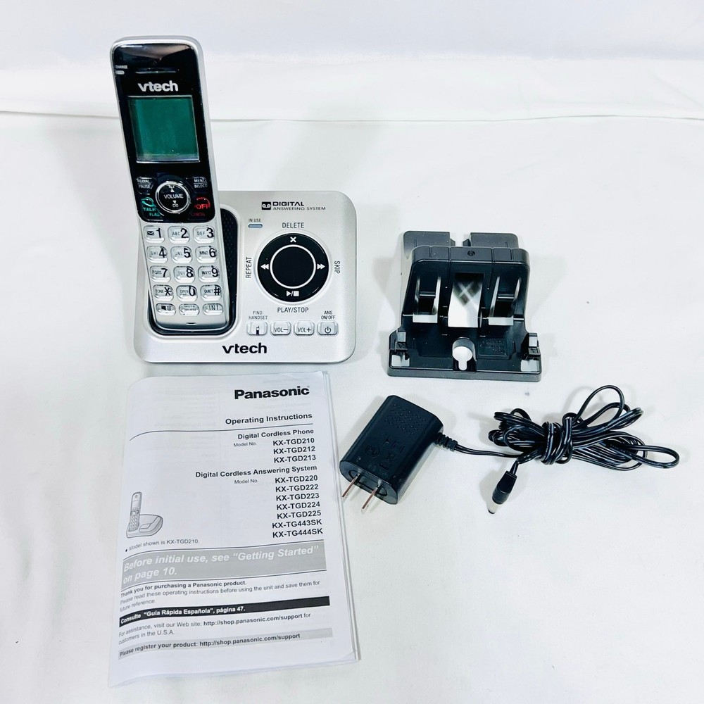 VTech Cordless Phone Backlit Display Keypad Model CS6629 Answering Machine Used