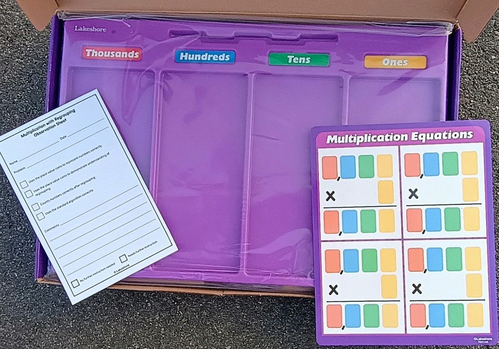 NEW OPEN BOX Lakeshore Hands-On Multiplication Regrouping Kit FF293