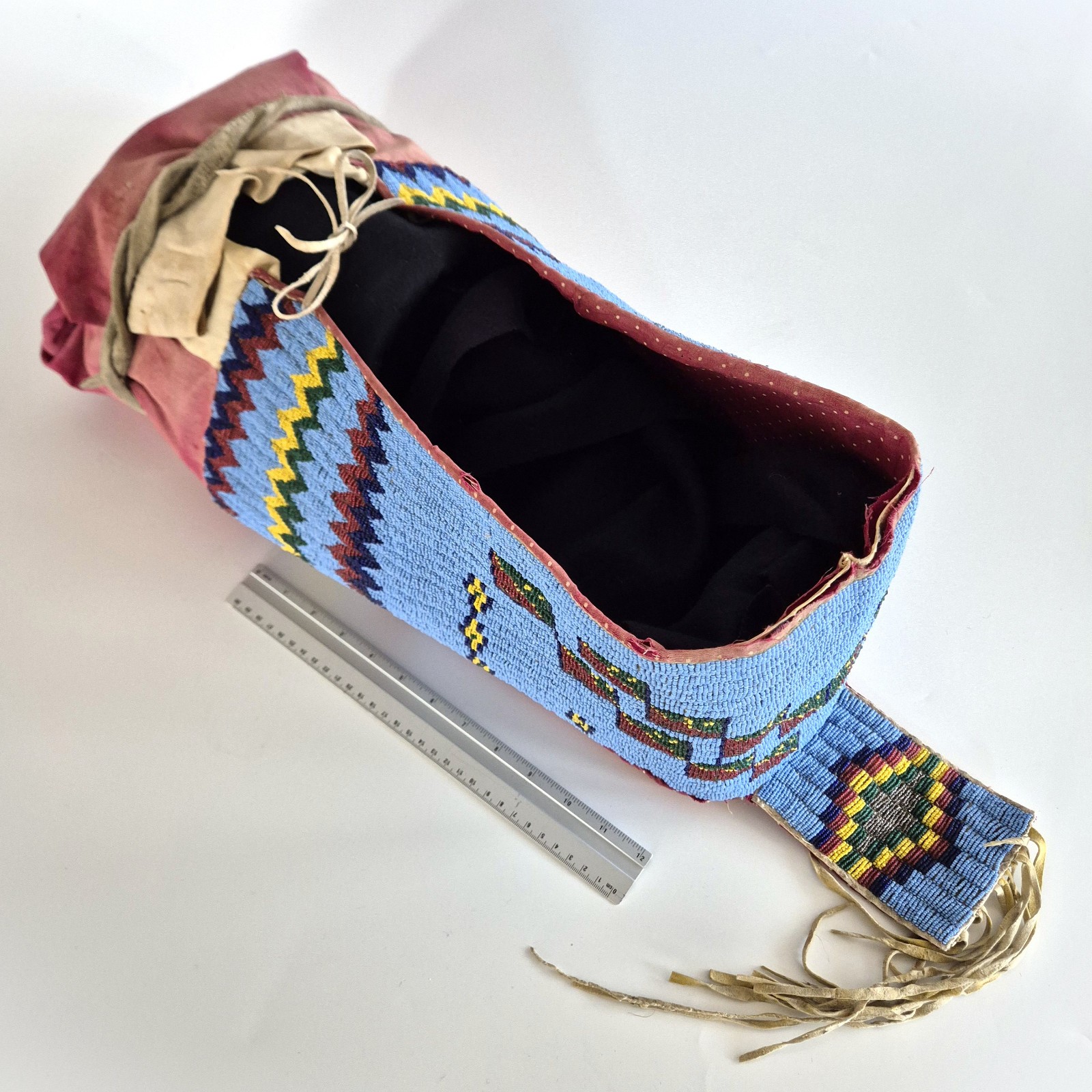 Antique Sioux (Dakota/ Lakota) Beaded Soft Baby Carrier/ Cradle, circa 1880.