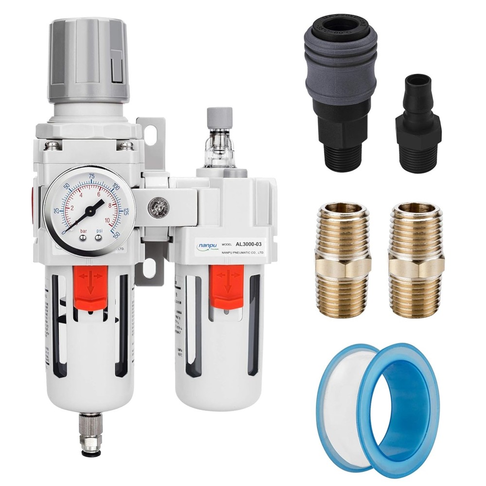 3/8" NPT Air Filter Regulator Lubricator Combo