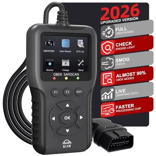 2026 Enhanced Universal OBD2 Scanner, Check Engine Code Reader - 45000+ Black